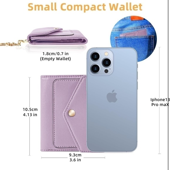 Women’s RFID Blocking Trifold Small Wallet in Purple - NWT - Picture 2 of 5